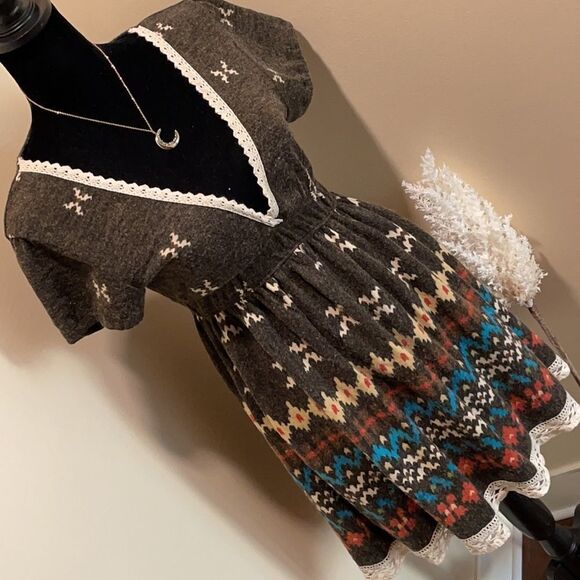 🌻 Hazel by Anthropologie | V-Neck Plunge Tunic Mini Dress, Size S - Picture 1 of 9